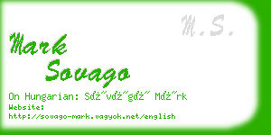 mark sovago business card